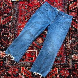 Madewell Cali Demi Boot Distressed Bottom Jeans